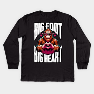 Sasquatch Big Foot  Big Heart Kids Long Sleeve T-Shirt